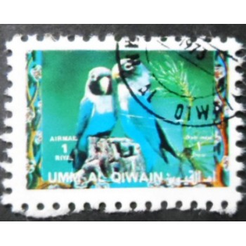 Selo postal de Umm Al Qwain  de 1972 Yellow-collared Lovebird