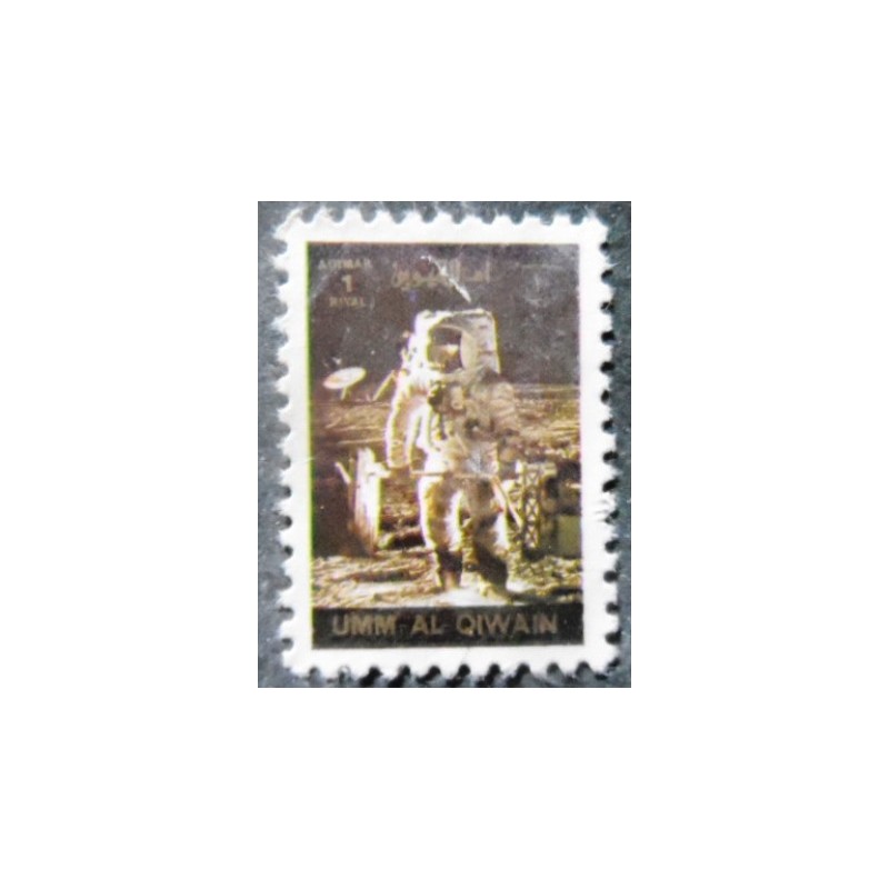 Selo postal de Umm Al Qwain de 1972 Astronaut on Moon