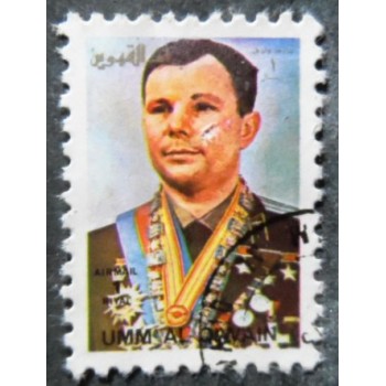 Selo postal de Umm Al Qwain de 1972 Yuri A. Gagarin