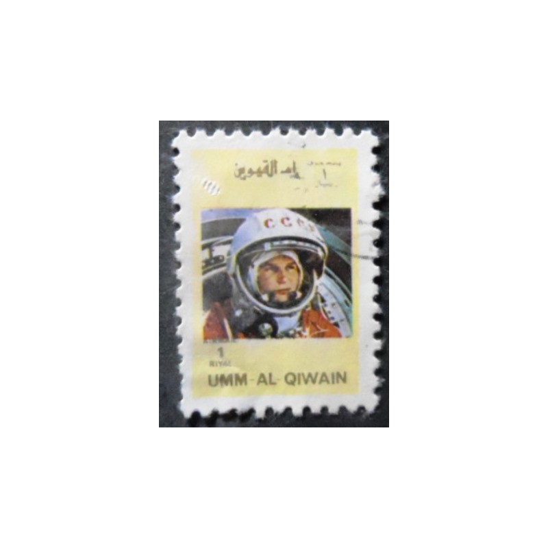 Selo postal de Umm Al Qwain de 1972 Astronaut