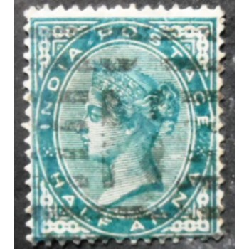 Imagem similar à do selo postal da Índia de 1882 Queen Victoria ½