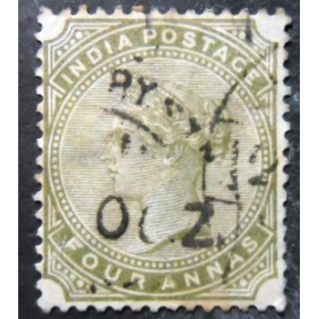 Selo postal da Índia de 1885 Queen Victoria 4