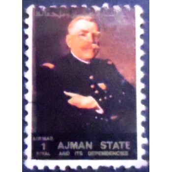 Selo postal do Emirado de Ajman de 1973 American officer