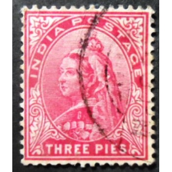 Selo postal da Índia de 1899 Queen Victoria by von Angeli 3