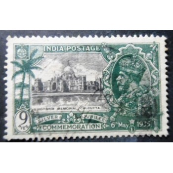 Selo postal da Índia de 1935 Victoria Memorial 9