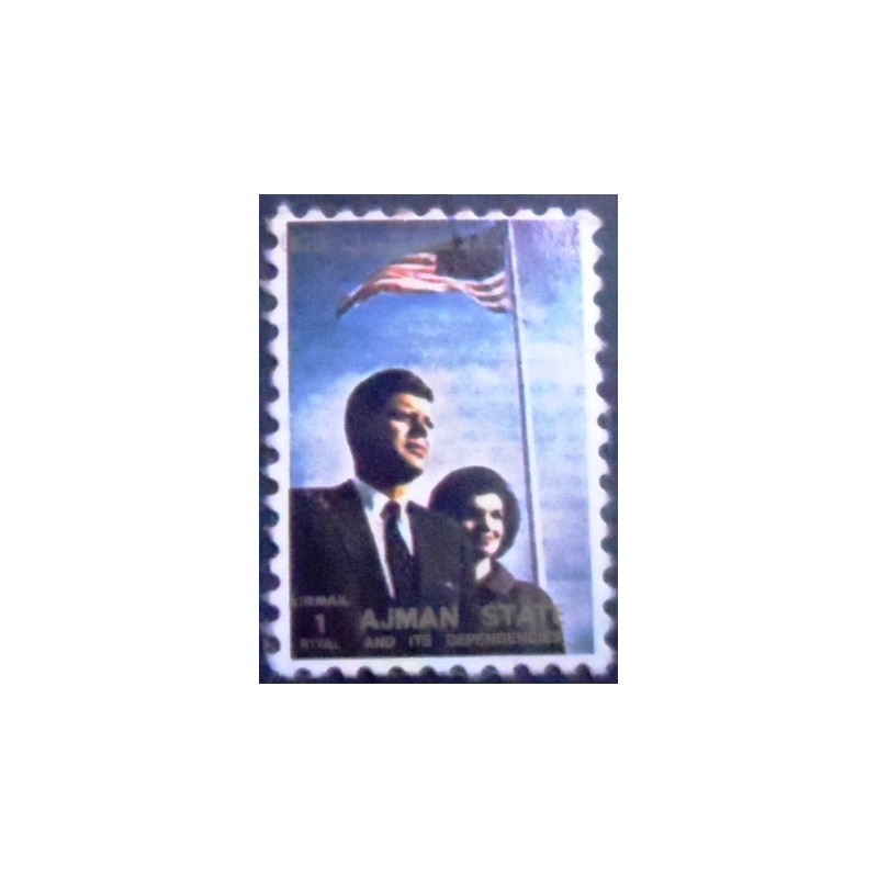 Selo postal do Emirado de Ajman de 1973 John F. Kennedy