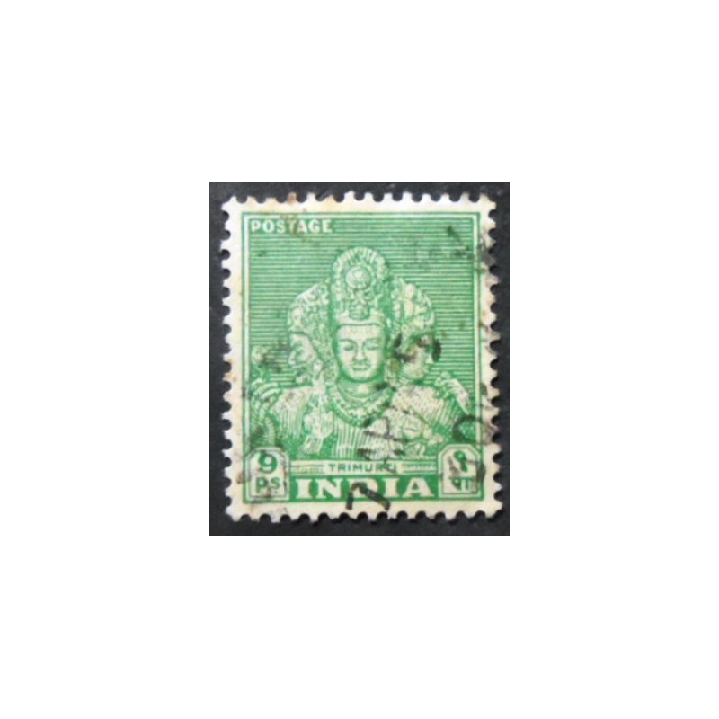 Selo postal da Índia de 1949 Trimurti