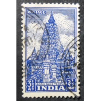 Selo postal da Índia de 1949 Bodh Gaya Temple