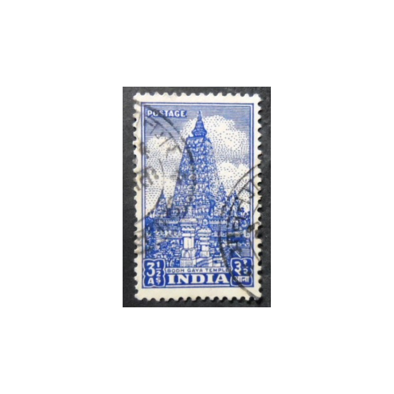 Selo postal da Índia de 1949 Bodh Gaya Temple