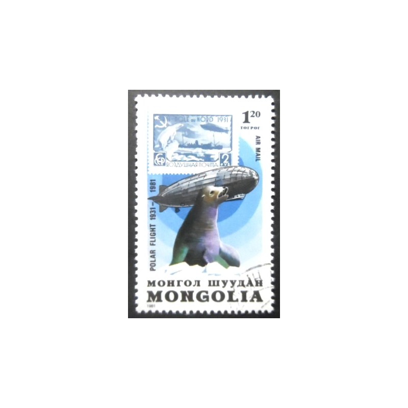 Selo postal da Mongólia de 1981 Steller Sea Lion