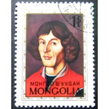 Selo postal da Mongólia de 1973 Nicholas Copernicus
