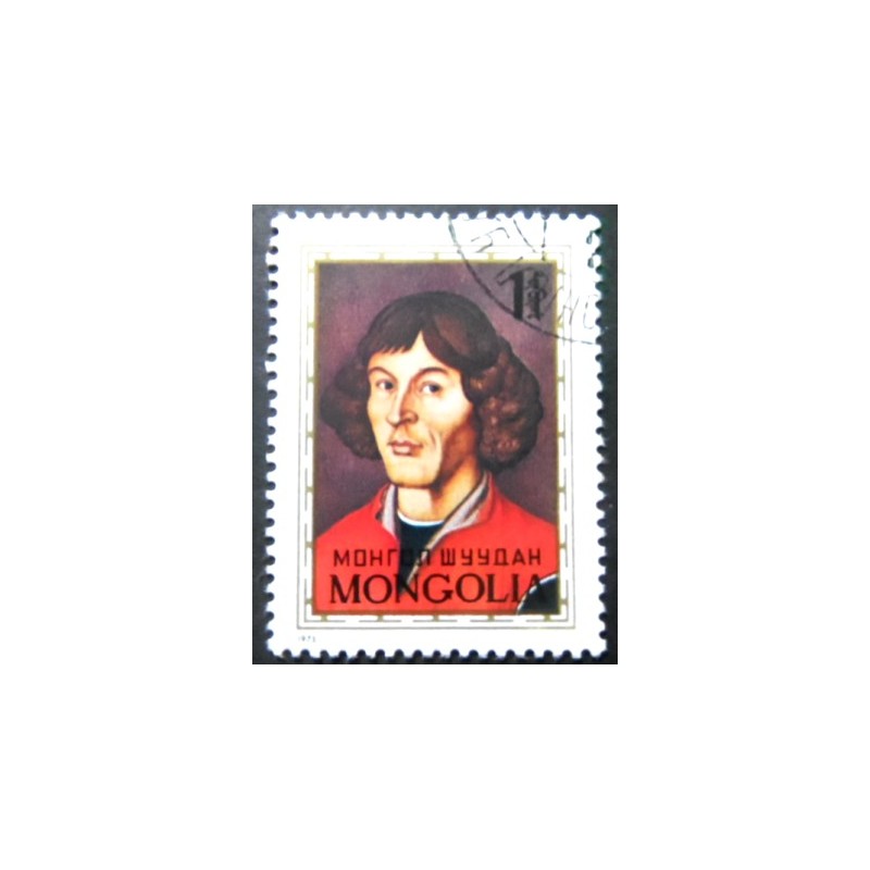 Selo postal da Mongólia de 1973 Nicholas Copernicus