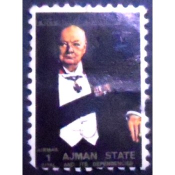 Selo postal do Emirado de Ajman de 1973 Sir Winston Spencer Churchill