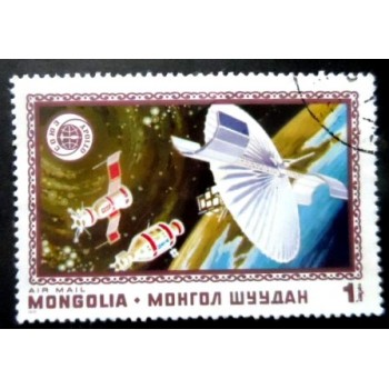 Selo postal da Mongólia de 1975 Apollo and Sojus