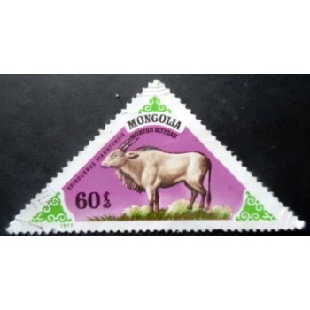 Selo postal da Mongólia de 1977 Spirocerus kiakhtensis U