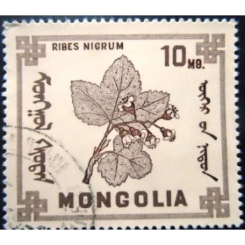 Selo postal da Mongólia de 1968 Ribes Nigrum