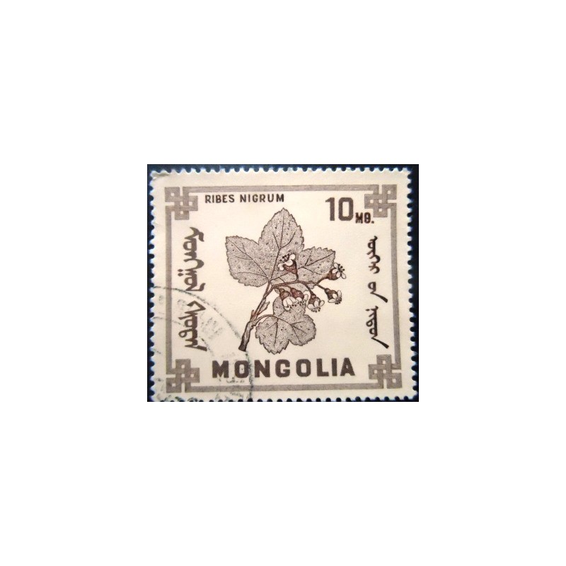 Selo postal da Mongólia de 1968 Ribes Nigrum