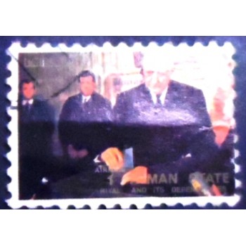 Selo postal do Emirado de Ajman de 1973 Charles de Gaulle