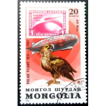 Selo postal da Mongólia de 1981 White-tailed Eagle MCC