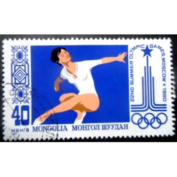 Selo postal da Mongólia de 1980 Gymnast MCC