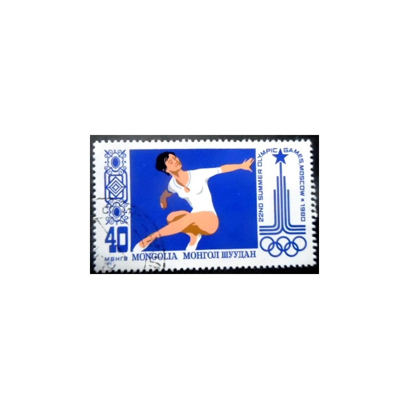 Selo postal da Mongólia de 1980 Gymnast MCC