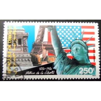 Selo postal de Djibouti de 1986 Statue of Liberty