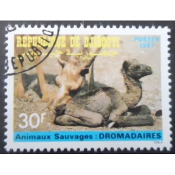 Selo postal de Djibouti de 1987 Dromedary