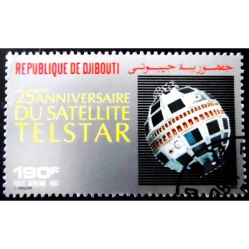 Selo postal de Djibouti de 1987 Telstar