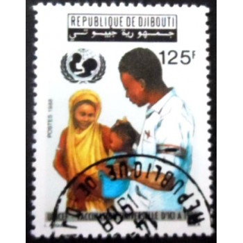 Selo postal de Djibouti de 1988 UN Immunization