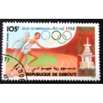 Selo postal de Djibouti de 1988 Runners