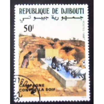 Selo postal de Djibouti de 1988 Campaign Against Thirst