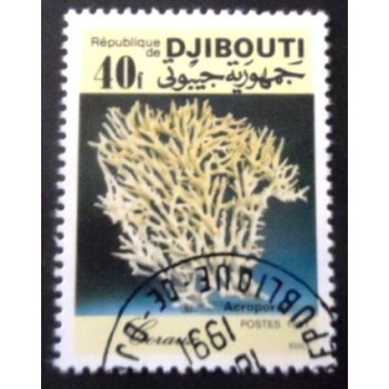 Selo postal de Djibouti de 1991 Coral