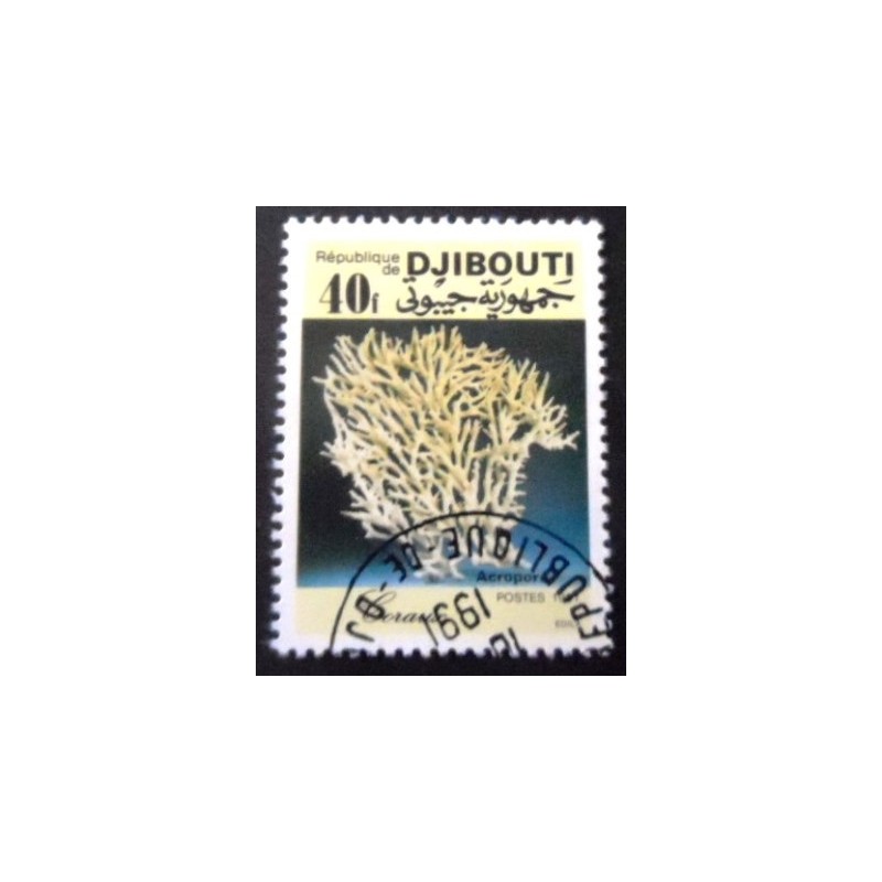 Selo postal de Djibouti de 1991 Coral