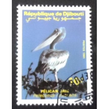 Selo postal de Djibouti de 1991 Pink-backed Pelican