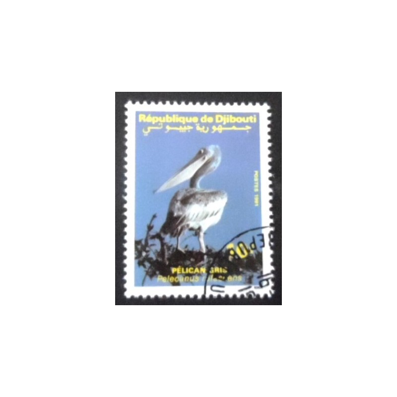 Selo postal de Djibouti de 1991 Pink-backed Pelican