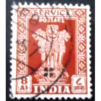 Selo postal da Índia de 1950 Capital of Asoka Pillar 8 U