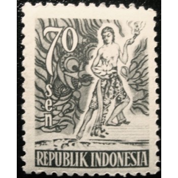 Selo postal da indonésia de 1953 Spirit of Indonesia M