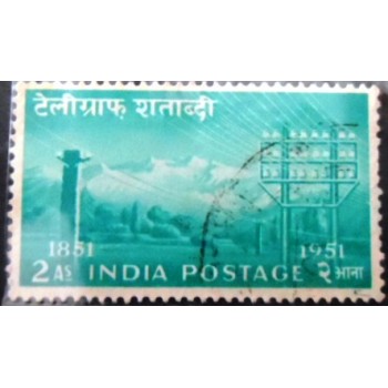 Selo postal da Índia de 1953 Centenary of Indian Telegraphs