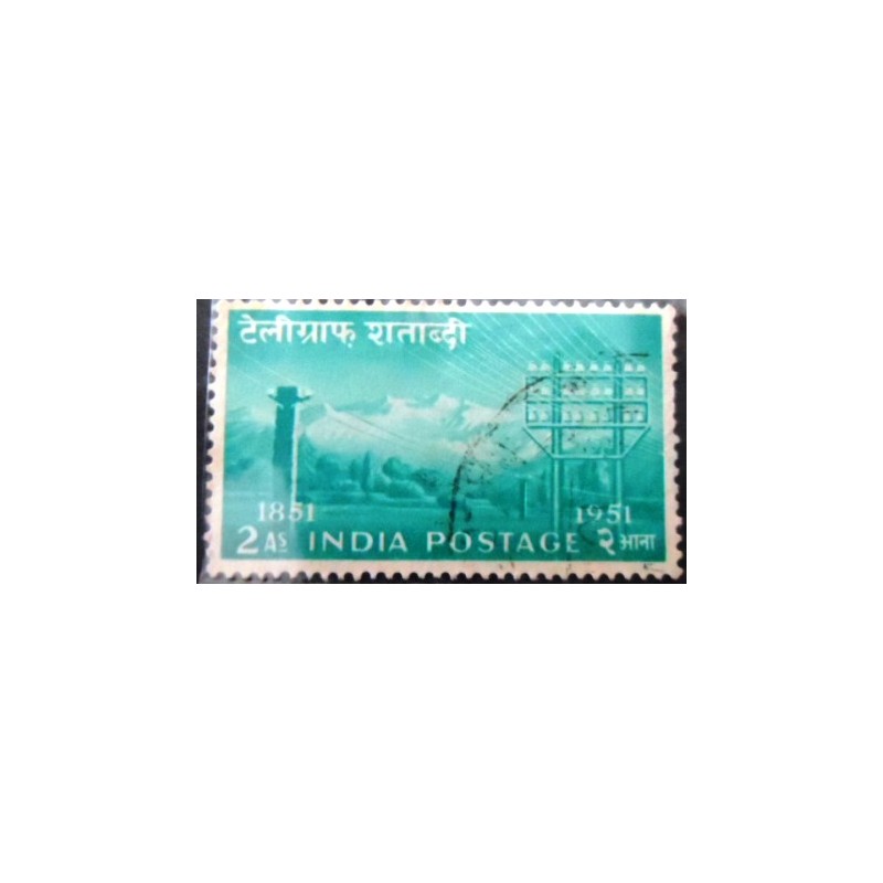 Selo postal da Índia de 1953 Centenary of Indian Telegraphs