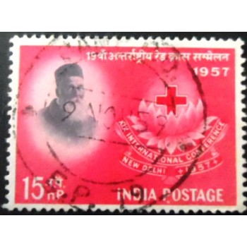 Selo postal da Índia de 1957 Red Cross Conference