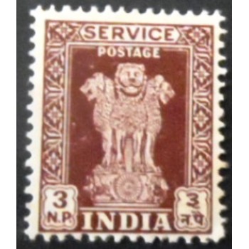 Selo postal da Índia de 1958 Capital of Asoka Pillar 3 M