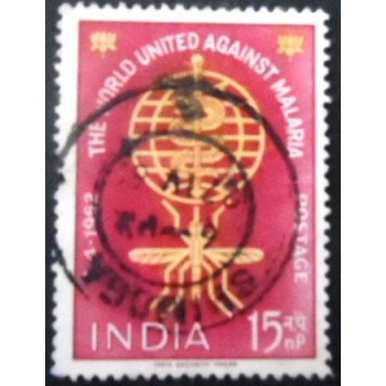 Selo postal da Índia de 1962 Malaria Eradication