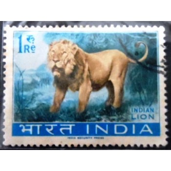 Selo postal da Índia de 1963 Indian Lion