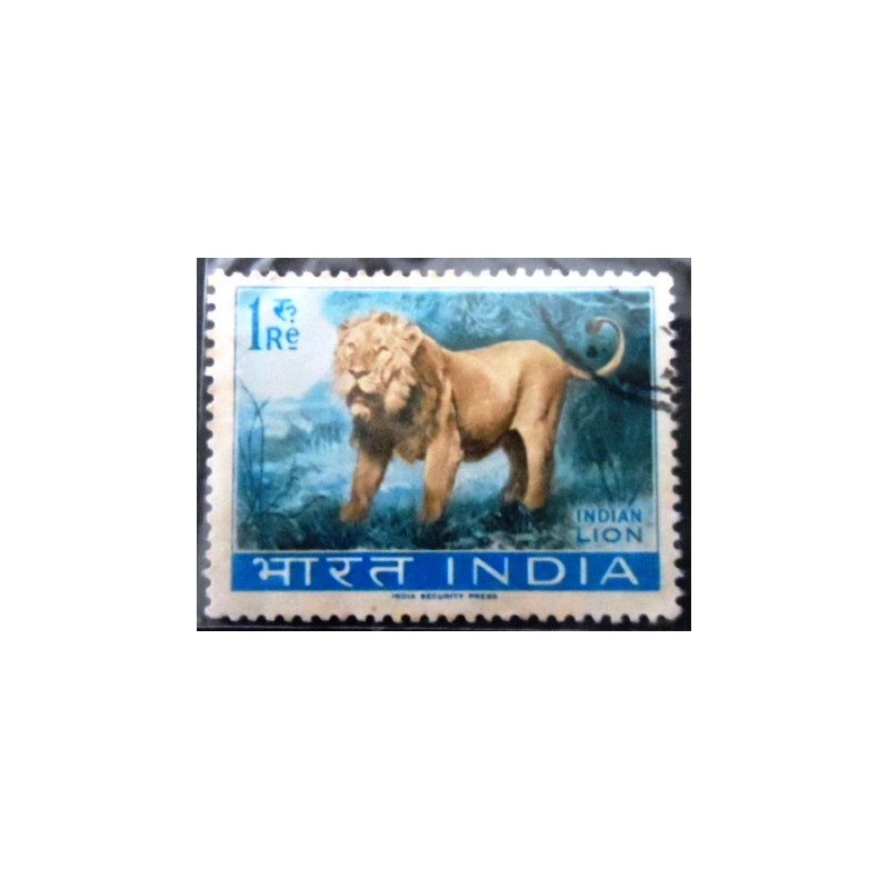 Selo postal da Índia de 1963 Indian Lion