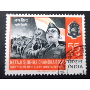 Selo postal da Índia de 1964 Subhas Chandra Bose