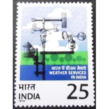 Selo postal da Índia de 1975 Indian Meteorological Department