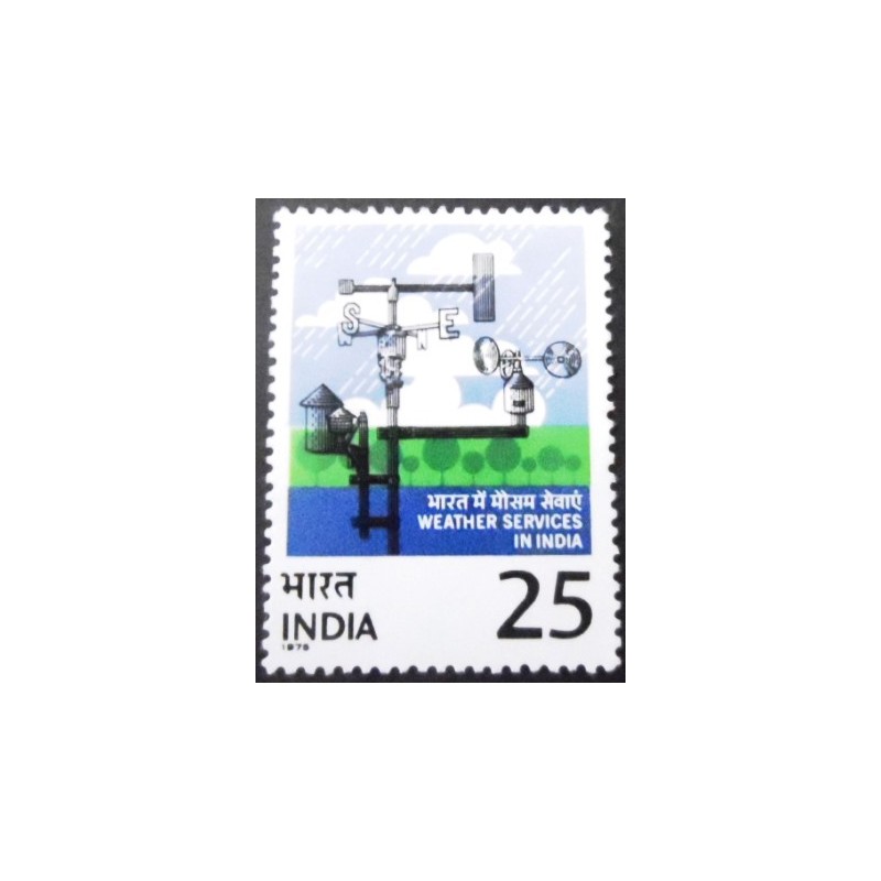 Selo postal da Índia de 1975 Indian Meteorological Department