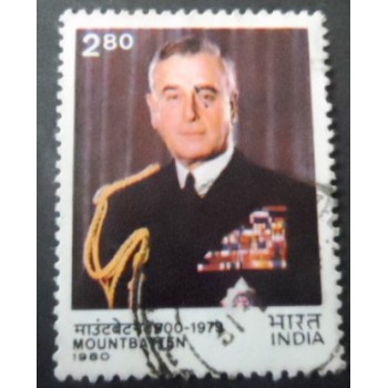 Selo postal da Índia de 1980 Lord Louis Mountbatten