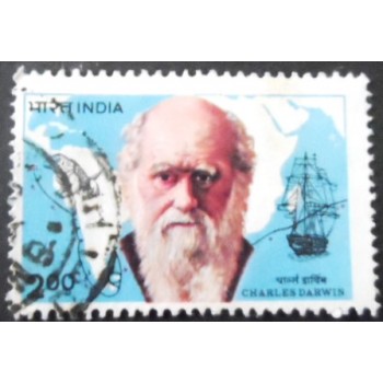 Selo postal da Índia de 1983 Charles Darwin