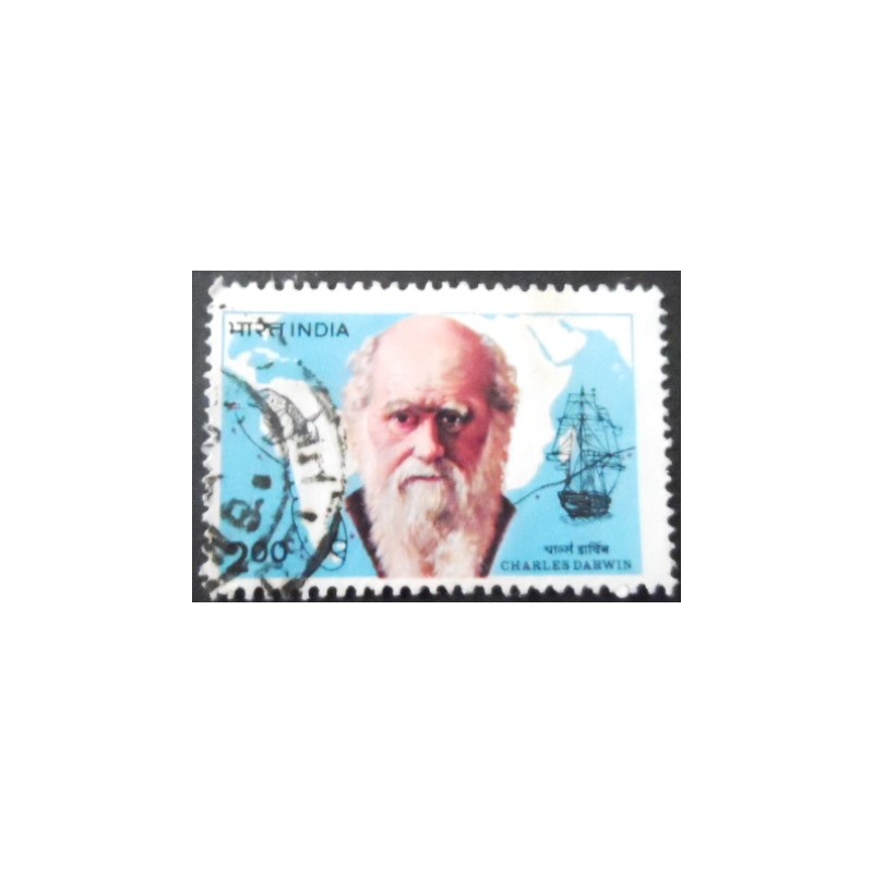 Selo postal da Índia de 1983 Charles Darwin